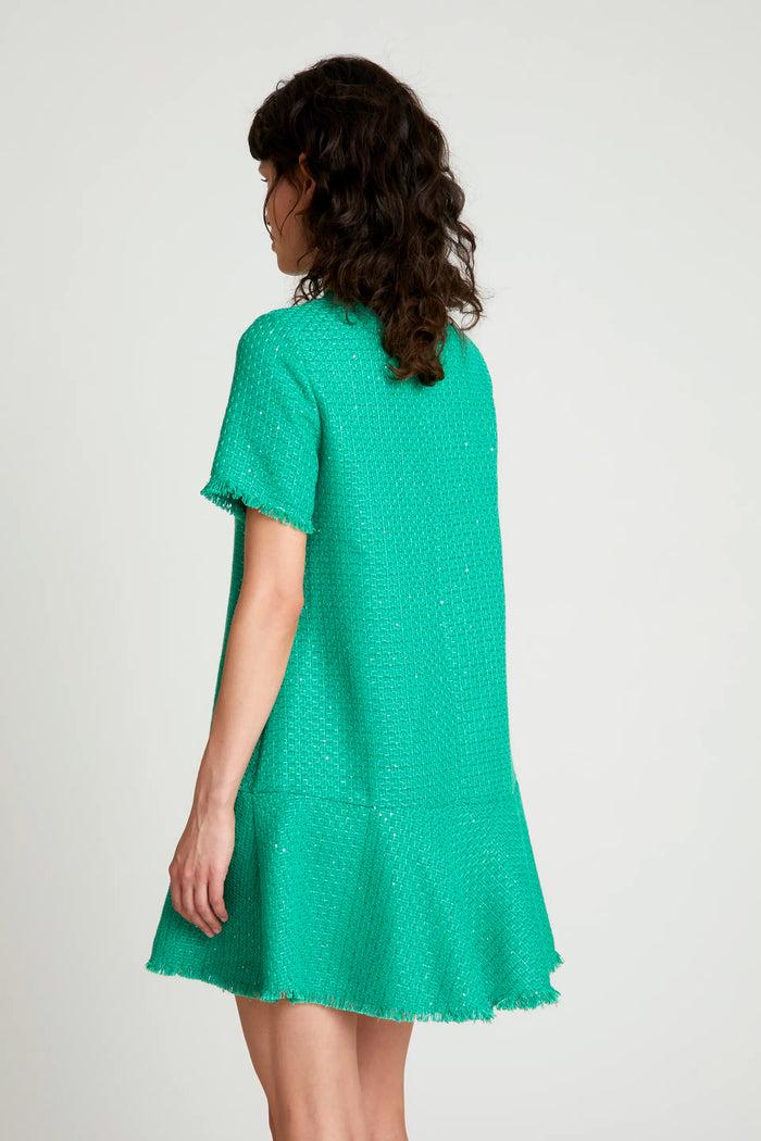 wild pony Vestido corto tweed verde Ofertas de temporada