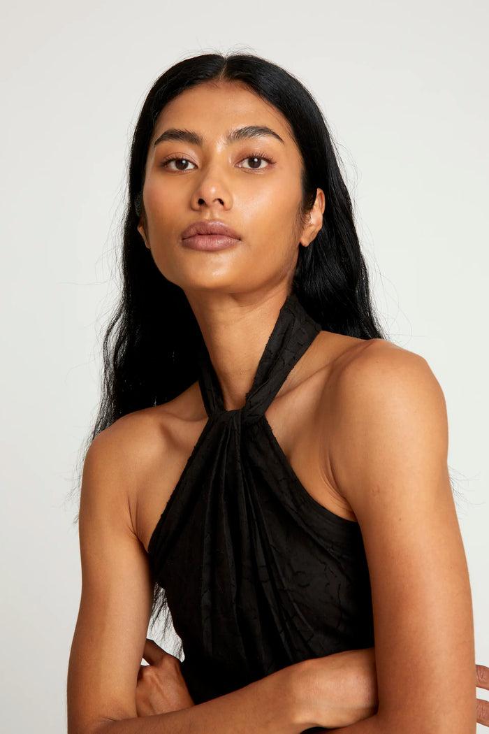 wild pony Top halter jacquard negro Grandes ahorros