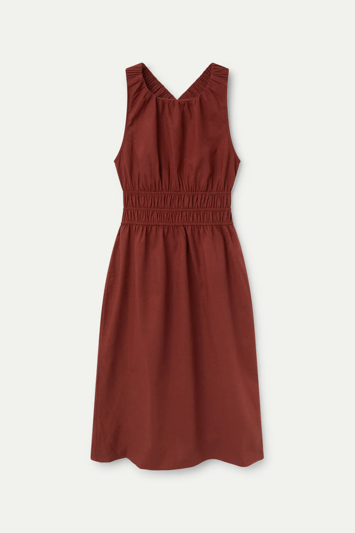 wild pony Vestido midi lino marrón Outlet