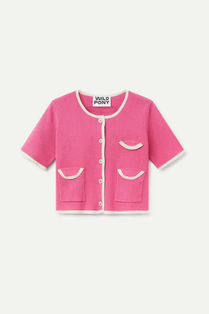 wild pony Cárdigan manga corta rosa Rebajas