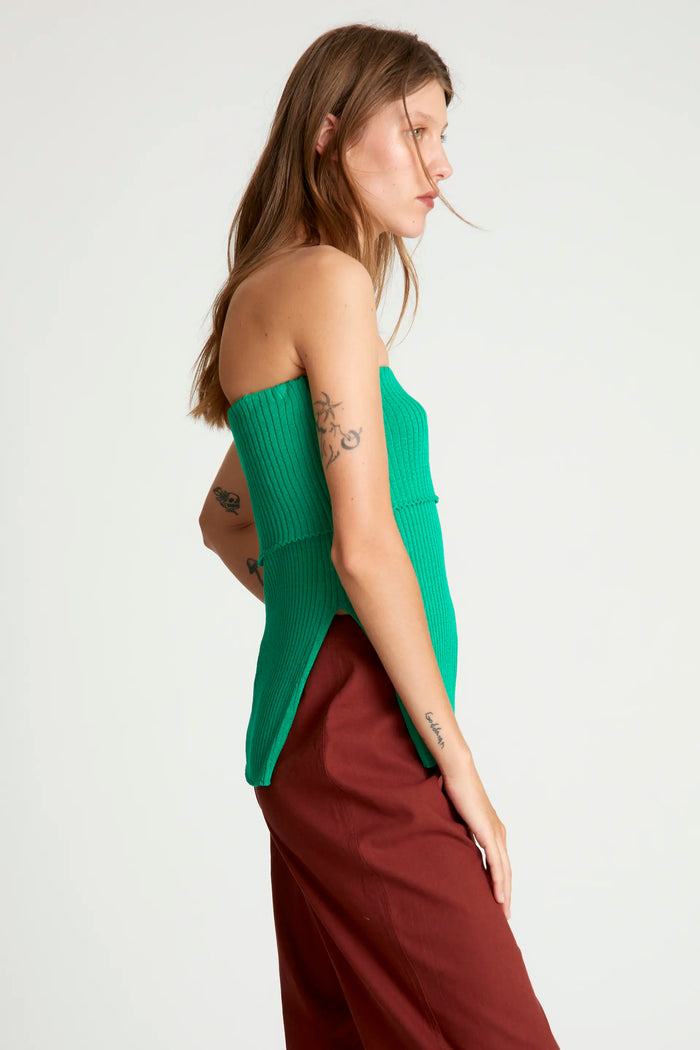 wild pony Top punto canalé sin tirantes verde En oferta