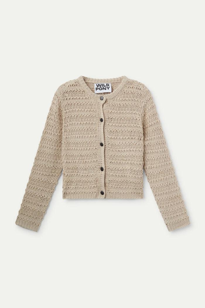 wild pony Cárdigan de punto calado beige Rebajas baratas