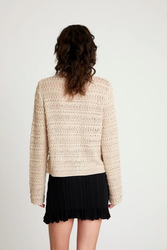 wild pony Cárdigan de punto calado beige Rebajas baratas