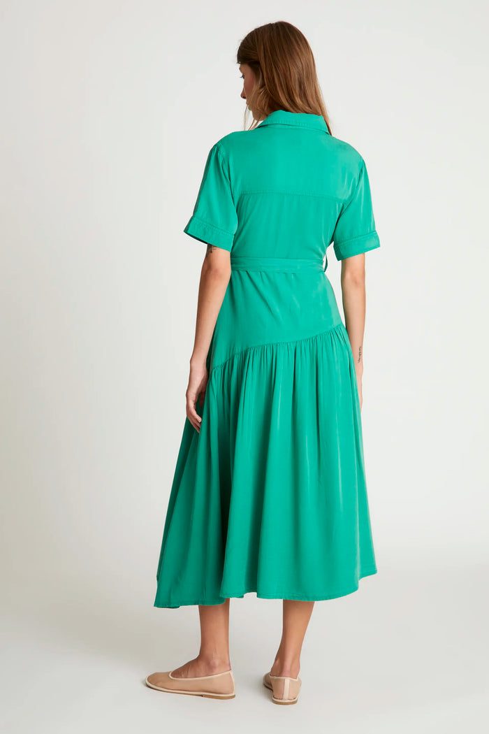 wild pony Vestido largo camisero verde Rebajas top