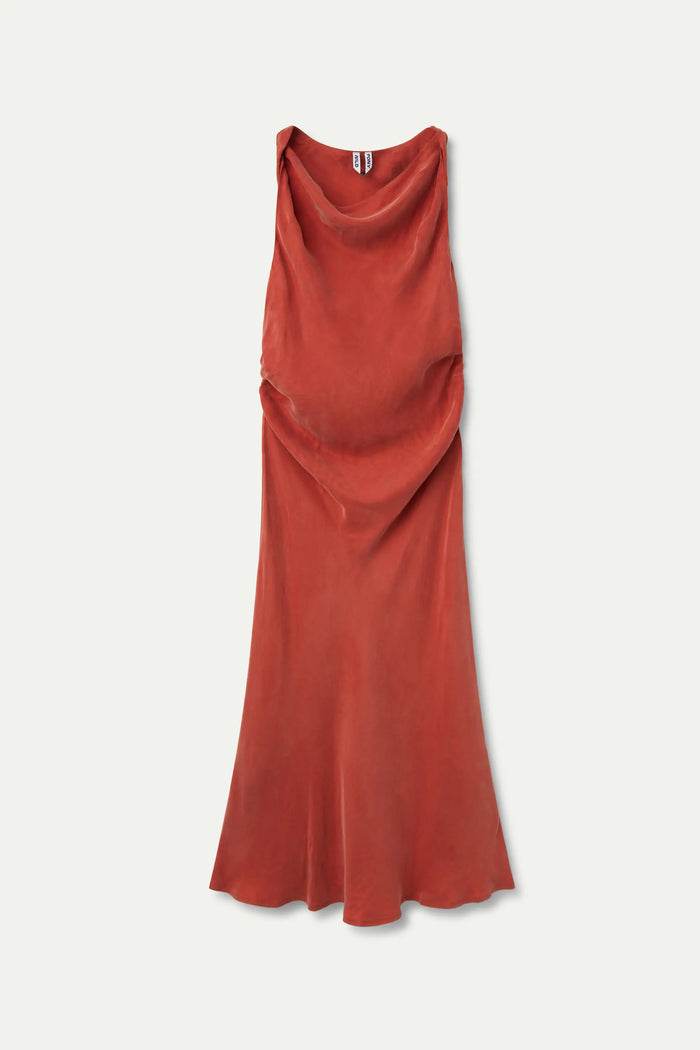 wild pony Vestido midi cuello barco marrón ÚLTIMAS EDICIONES
