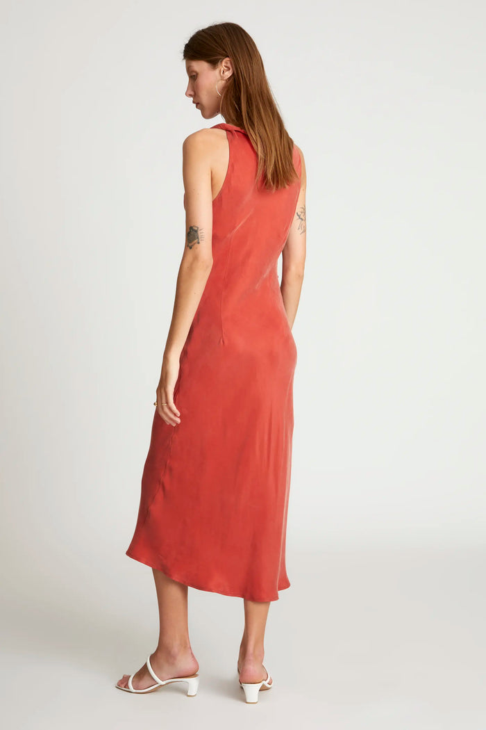 wild pony Vestido midi cuello barco marrón ÚLTIMAS EDICIONES