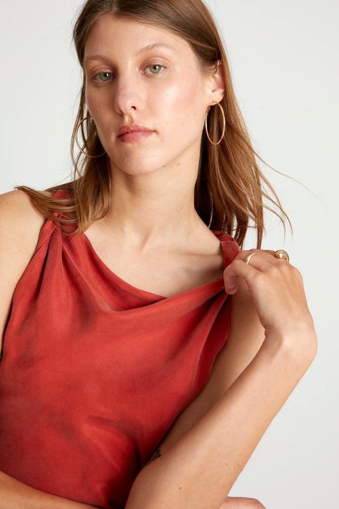 wild pony Vestido midi cuello barco marrón ÚLTIMAS EDICIONES