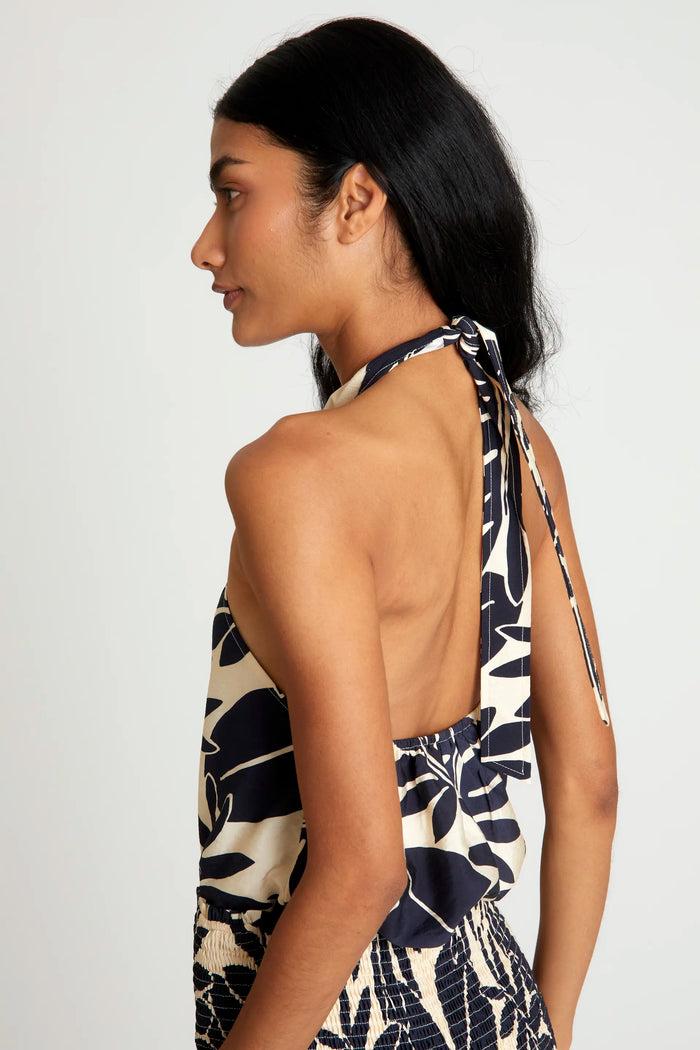 wild pony Top halter floral Filodendro Superdescuento