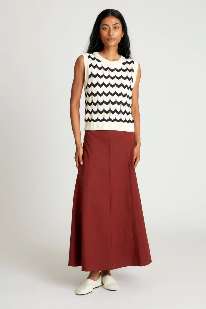 wild pony Top de punto zigzag negro Tienda de fábrica