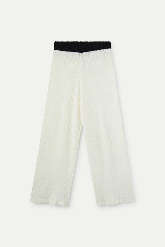 wild pony Pantalón recto bicolor blanco Ahorra y exporta