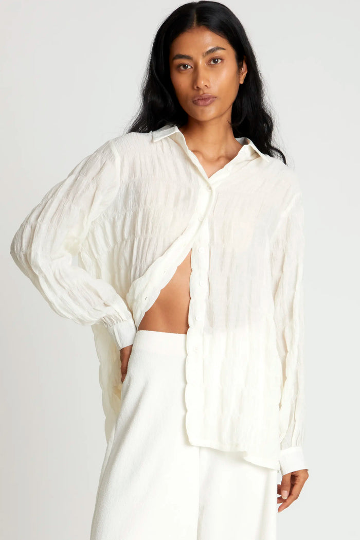 wild pony Camisa textura blanca Oferta exclusiva