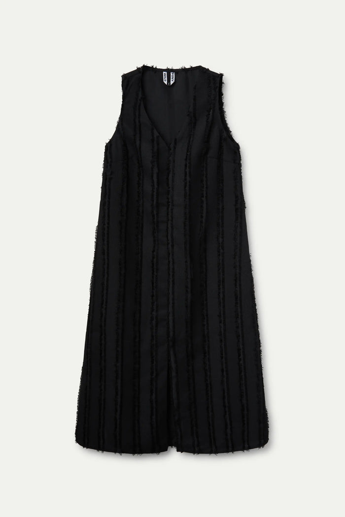 wild pony Vestido midi texturizado negro Descuento por venta flash