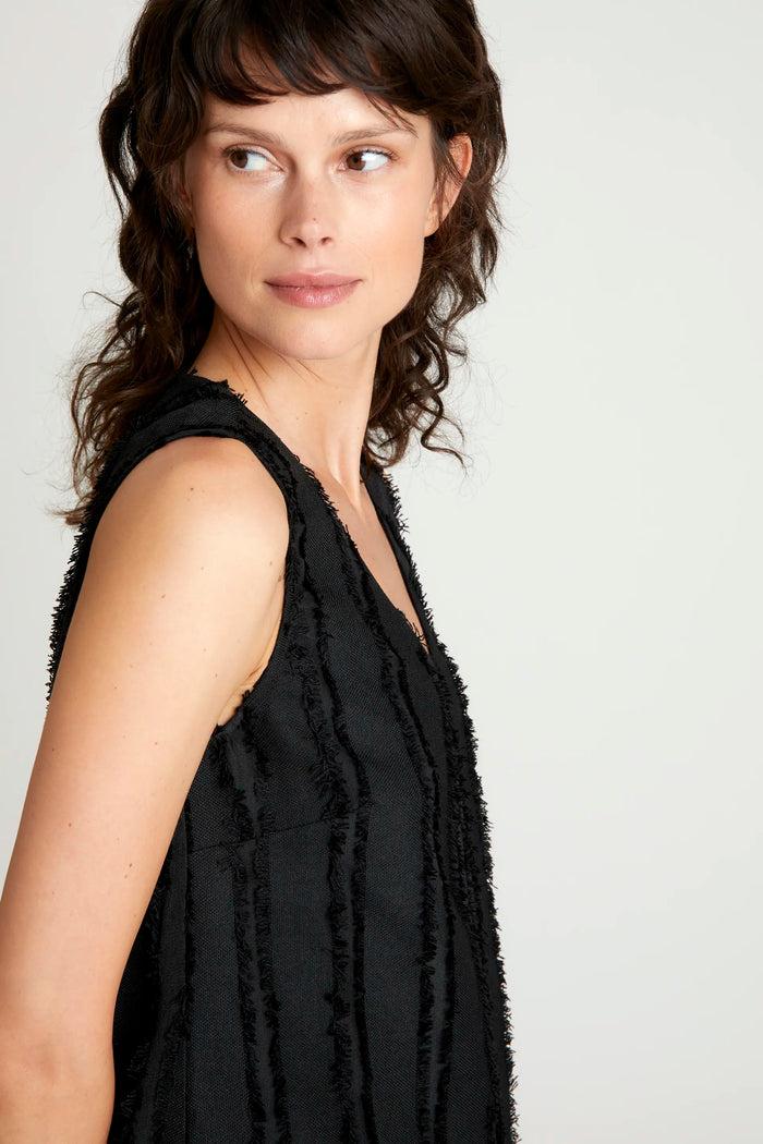 wild pony Vestido midi texturizado negro Descuento por venta flash