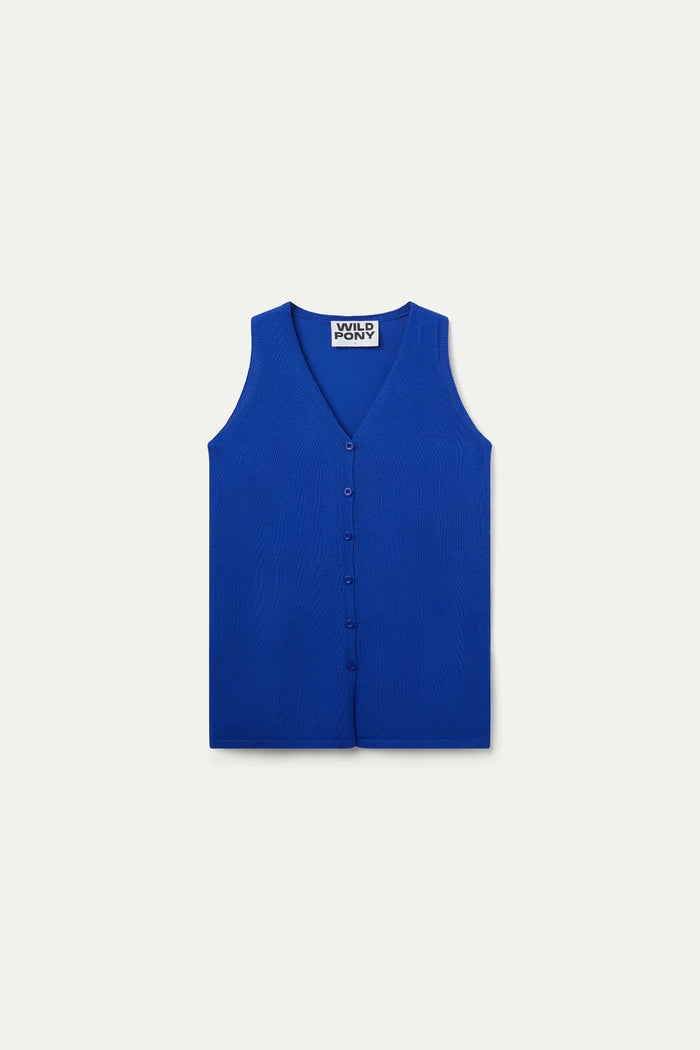 wild pony Top chaleco de punto azul Ofertas de temporada