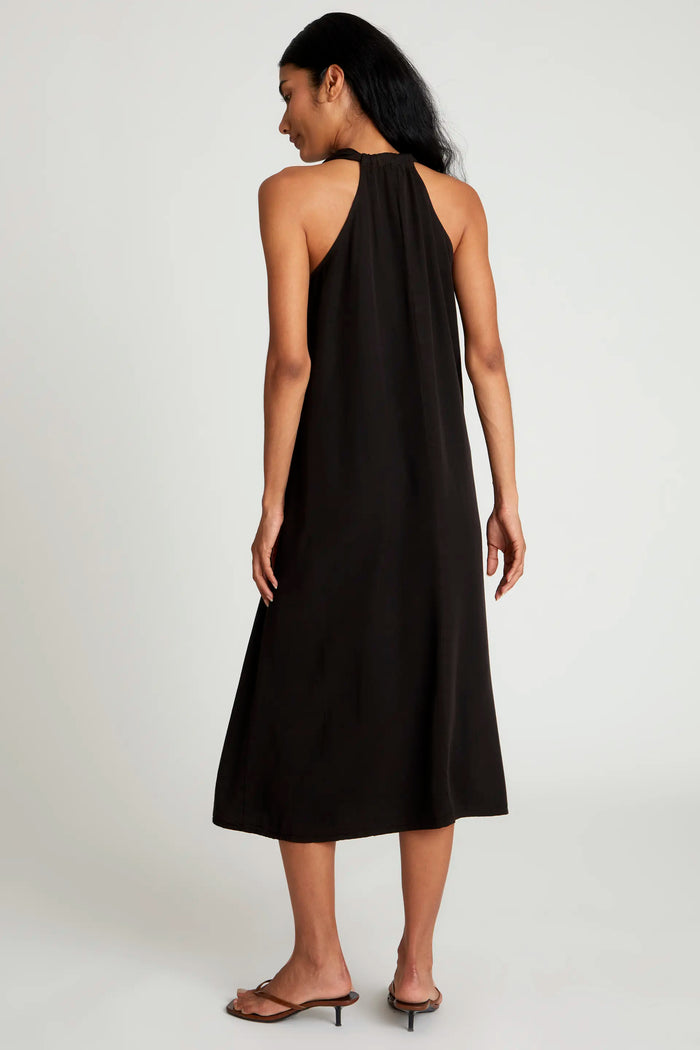 wild pony Vestido midi escote pico negro Grandes ahorros