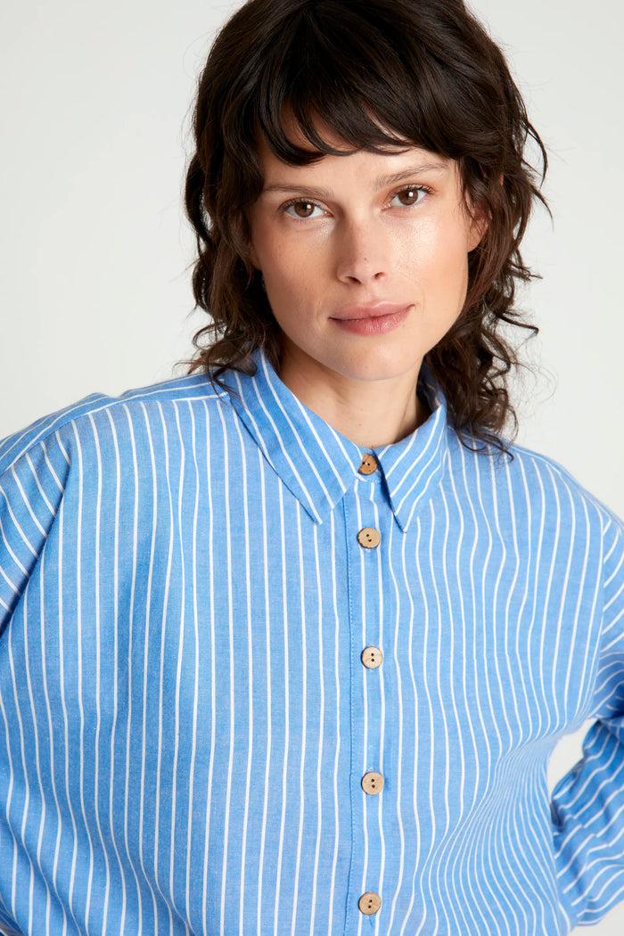 wild pony Camisa estampado de rayas azules Rebajas de fin de temporada
