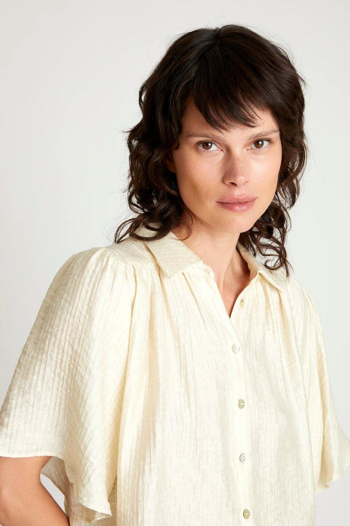 wild pony Camisa fluida manga corta blanca Outlet online