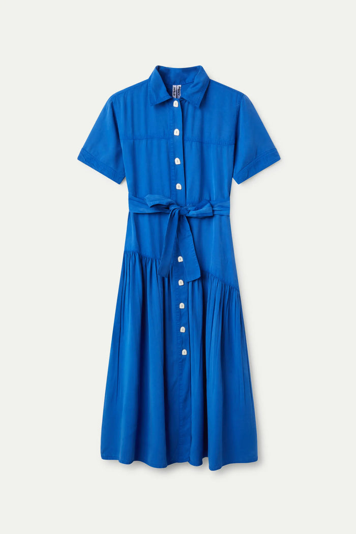 wild pony Vestido largo camisero azul Venta caliente