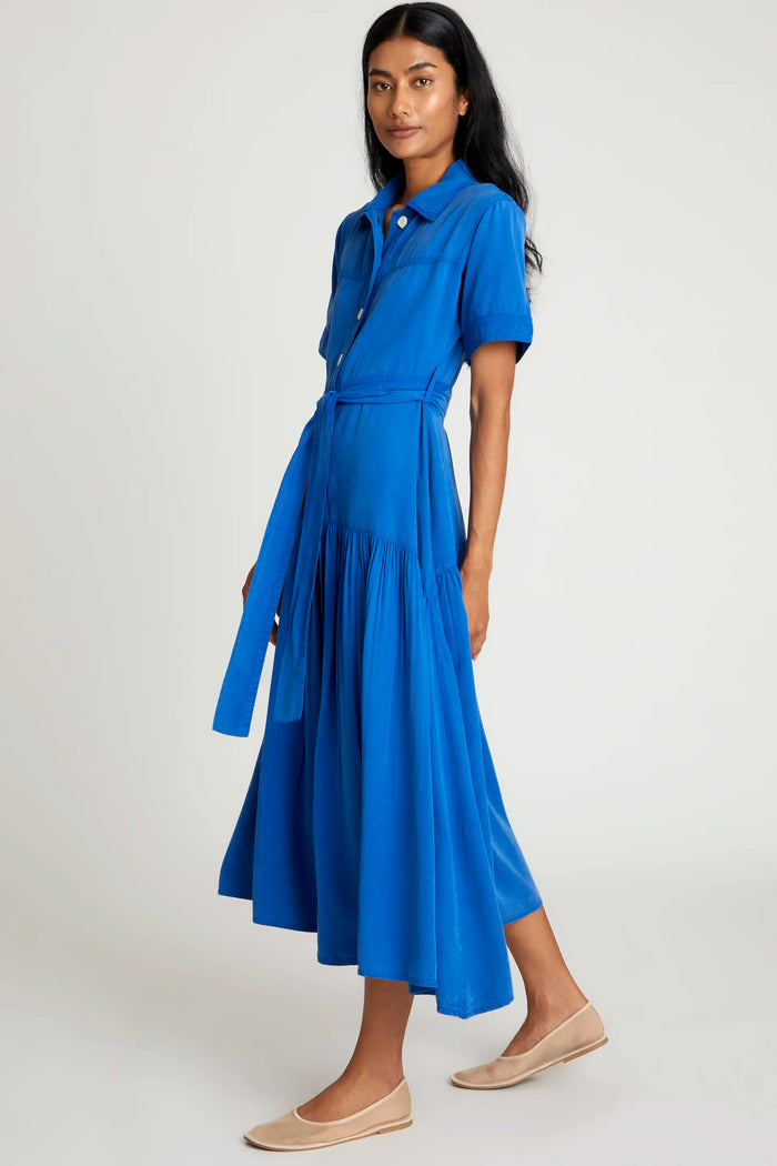 wild pony Vestido largo camisero azul Venta caliente