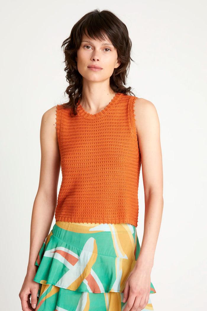 wild pony Top de punto textura waffle naranja Tienda