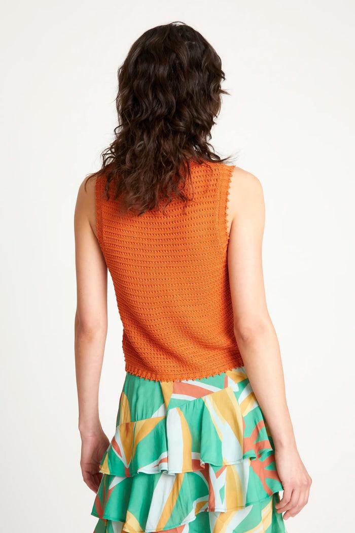 wild pony Top de punto textura waffle naranja Tienda