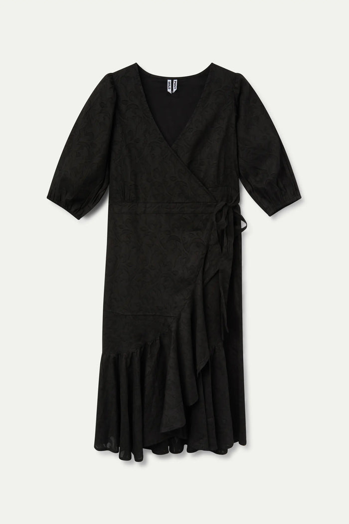 wild pony Vestido midi jacquard negro Rebajas online