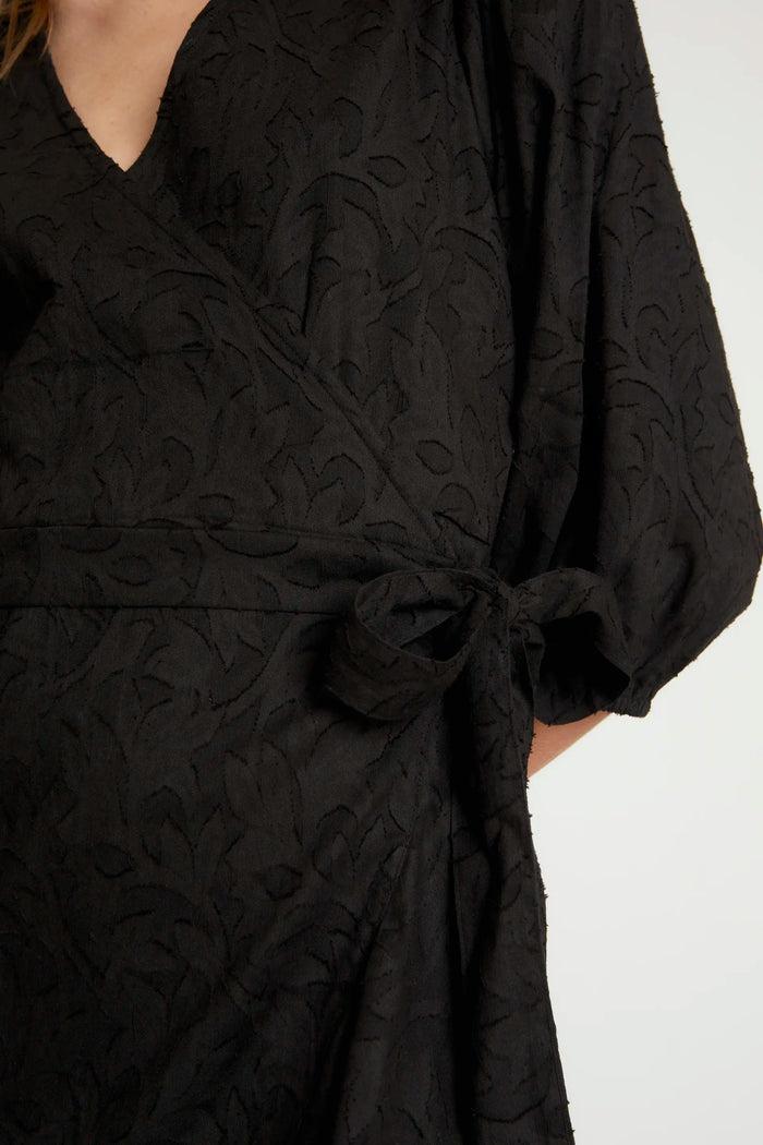 wild pony Vestido midi jacquard negro Rebajas online