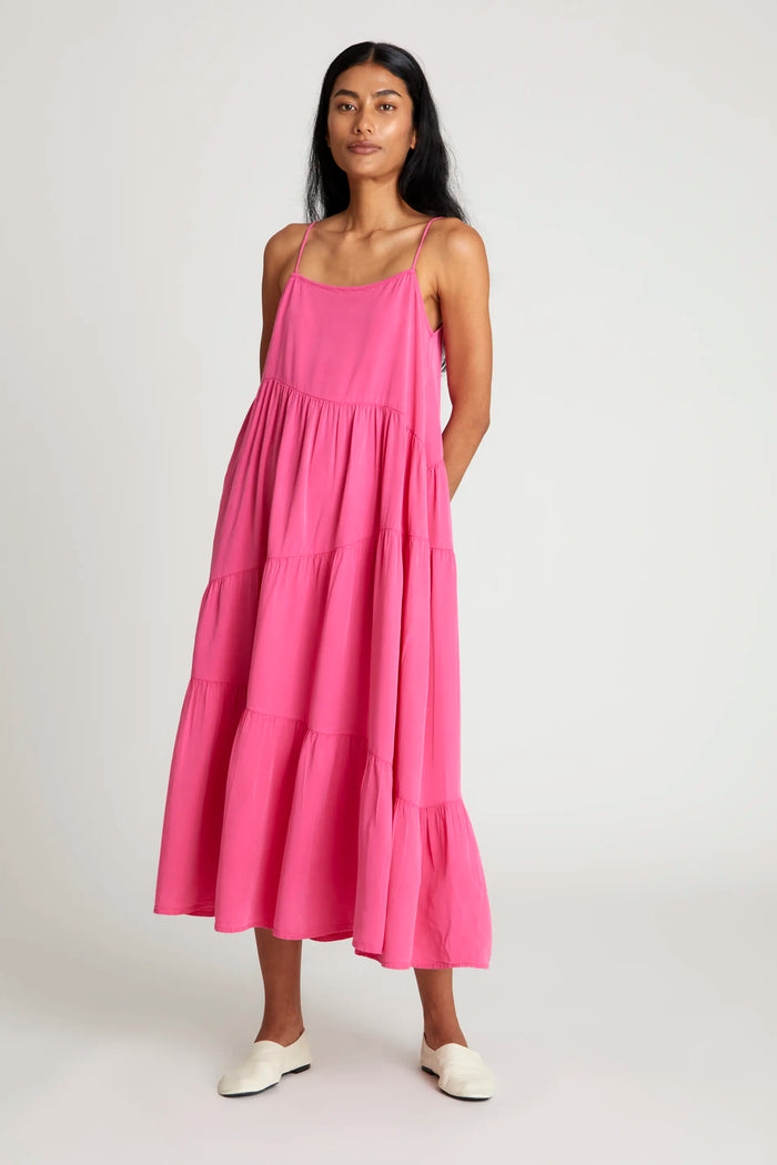 wild pony Vestido largo amplio rosa