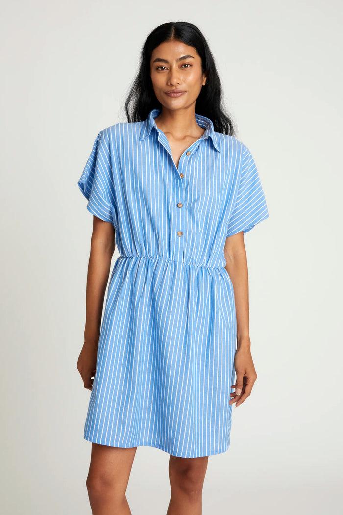 wild pony Vestido corto estampado de rayas azules Envío gratis