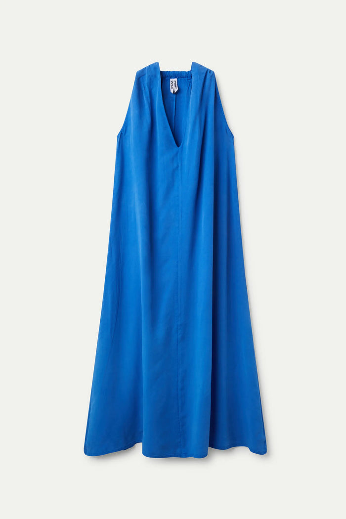wild pony Vestido largo escote pico azul Precio de fábrica