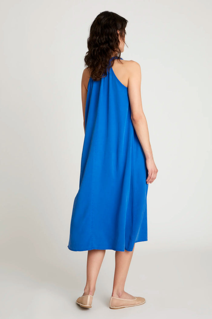 wild pony Vestido largo escote pico azul Precio de fábrica