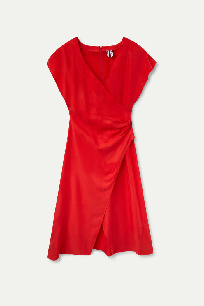 wild pony Vestido midi manga corta rojo Solo queda un día