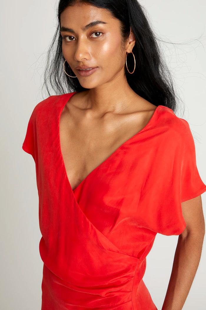 wild pony Vestido midi manga corta rojo Solo queda un día