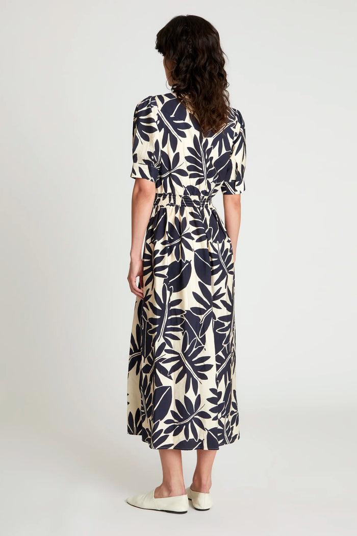 wild pony Vestido midi camisero floral Filodendro Liquidación