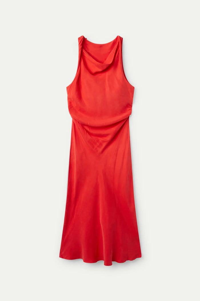 wild pony Vestido midi cuello barco rojo Envío internacional gratuito
