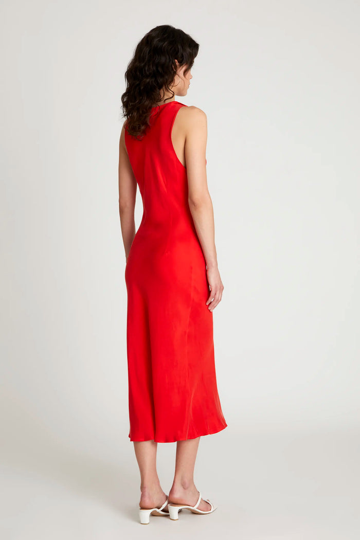 wild pony Vestido midi cuello barco rojo Envío internacional gratuito