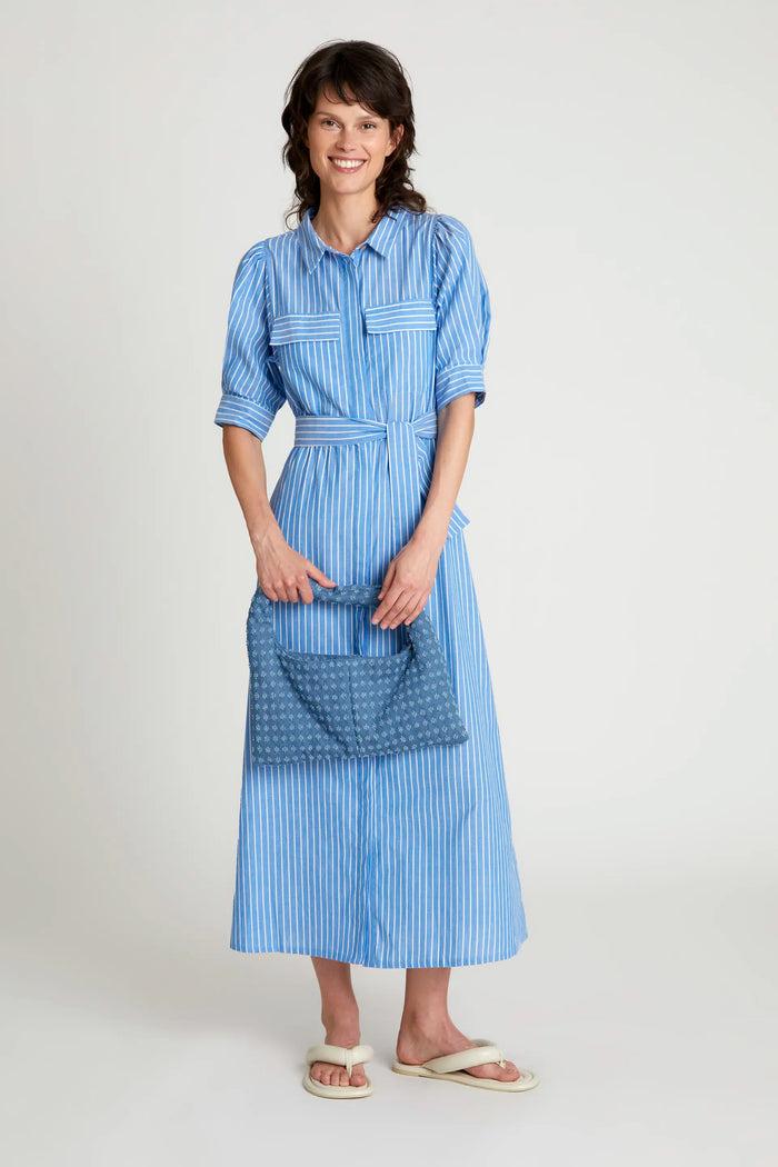 wild pony Vestido largo estampado de rayas azules Ahorra y exporta