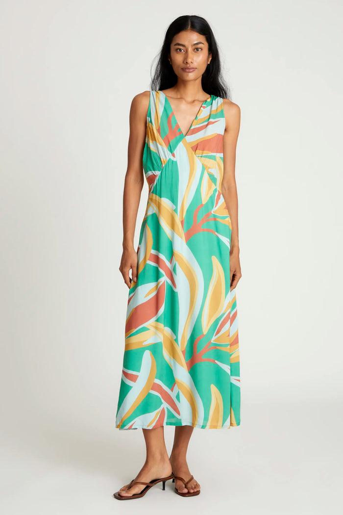 wild pony Vestido midi estampado floral Bromelia Libre de impuestos