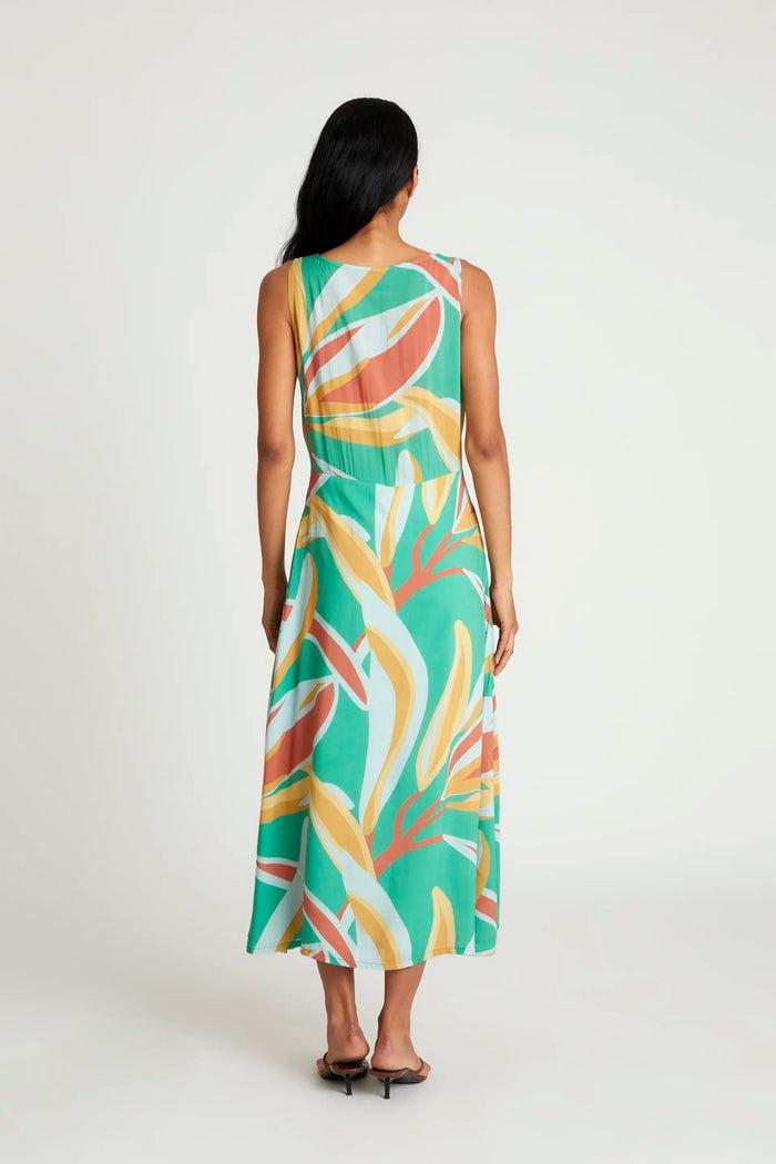 wild pony Vestido midi estampado floral Bromelia Libre de impuestos