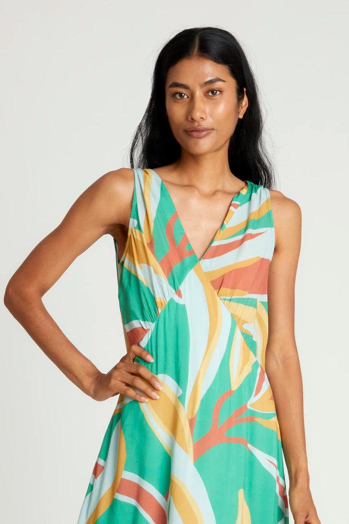 wild pony Vestido midi estampado floral Bromelia Libre de impuestos