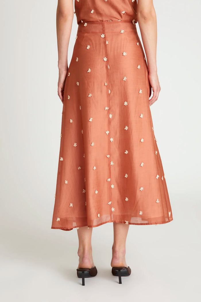 wild pony Falda larga flores marrón Descuento por venta flash