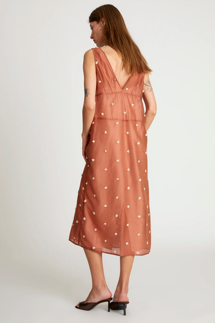 wild pony Vestido midi flores marrón Ofertas de temporada