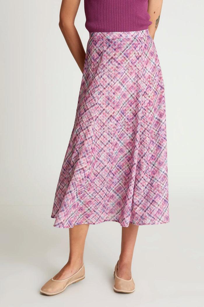 wild pony Falda midi cuadros rosa Precio ultrabajo
