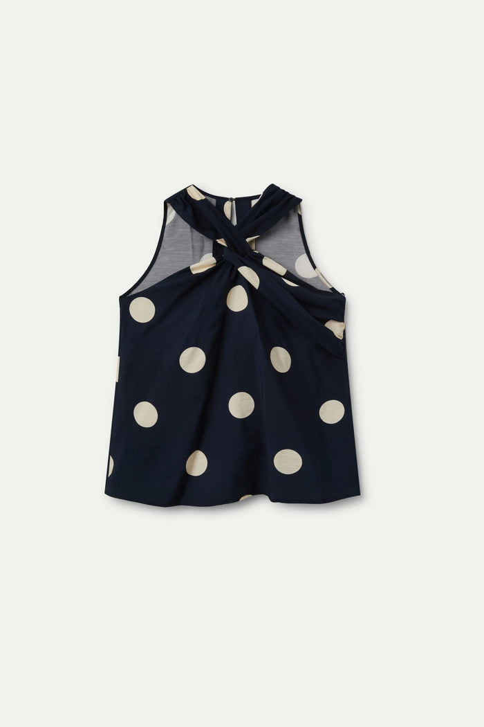wild pony Top halter lunares azul marino Outlet
