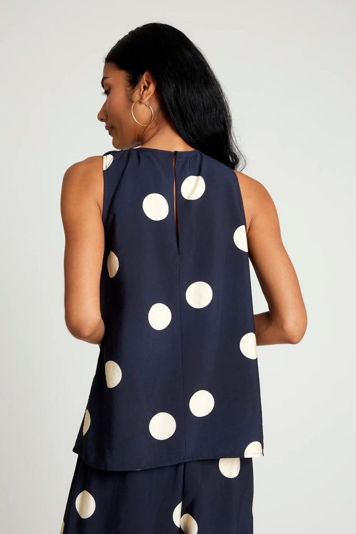 wild pony Top halter lunares azul marino Outlet