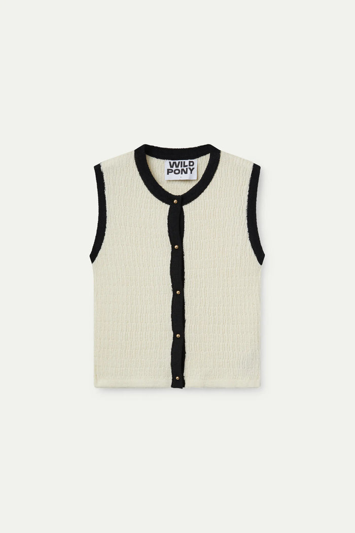 wild pony Top sin mangas bicolor blanco Rebajas