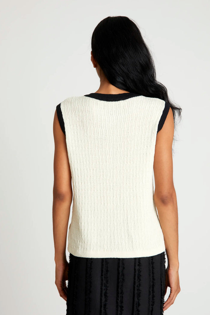 wild pony Top sin mangas bicolor blanco Rebajas