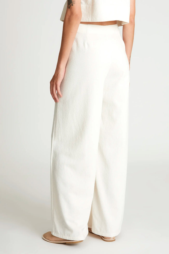 wild pony Pantalón recto tweed blanco Ofertas