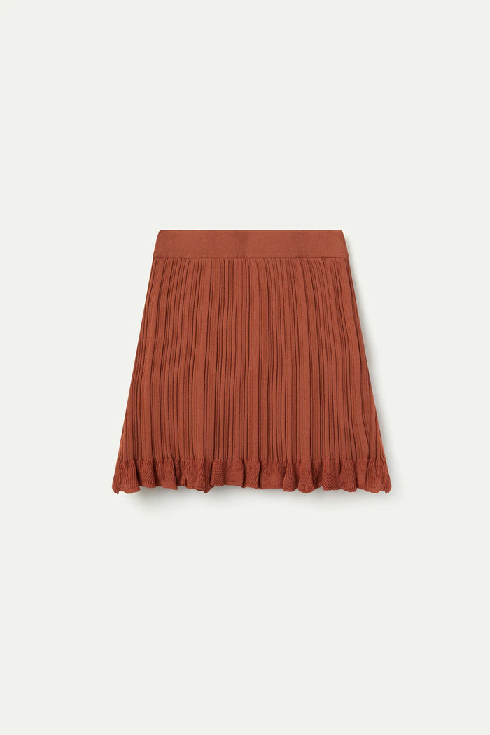 wild pony Falda corta punto volante marrón En oferta