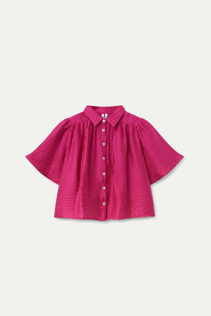 wild pony Camisa fluida manga corta fucsia Gran oferta